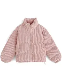 GRLコーデュロイ ピンク ダウンジャケット