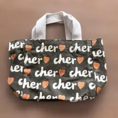Cher シェル ロゴ ハート柄 キャンバス トートバッグ ランチバッグ ミニのサムネイル