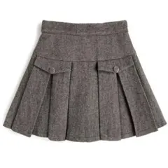 grl インパン裏地付きヘリンボーン柄タックプリーツミニスカート pm799