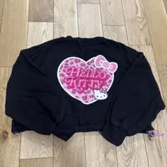 Hello Kitty ハート柄 トレーナー ブラック