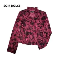 SOIR DOLCE 薔薇柄 フォーマルジャケット フロッキー加工 ワインレッドのサムネイル