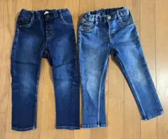 美品　H&M　キッズ　デニムパンツ 100サイズ 色違い　2本セット　男女兼用