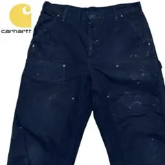 Carhartt ブラック黒　ダブルニーペインターパンツw34 ダック地