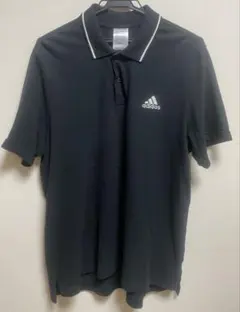 adidas アディダス ゴルフ　ポロシャツ 半袖 ブラック ロゴ刺繍
