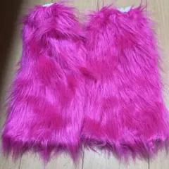 ピンク フェイクファー レッグウォーマー