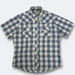 【は】00s 古着 wrangler ラングラー ウエスタンチェック 半袖シャツ
