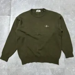 Polo Club ワンポイント刺繍 オリーブ クルーネックニット