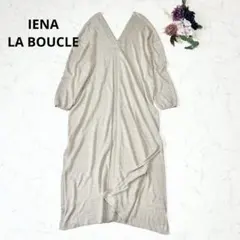 IENA LA BOUCLE イエナラブークル リネンVネックニットワンピースのサムネイル