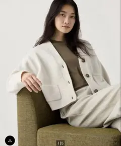 UNIQLO ユニクロ　スフレヤーンVネックショートカーディガン　S ホワイト