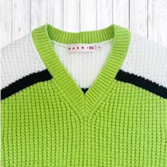 美品 MARUNI UNIQLO コラボ ポップコーンニット グリーン L