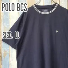 ＬＳ111☆ポロビーシーエス☆クルーネック半袖Tシャツ☆刺繍ロゴ☆ラインリブのサムネイル