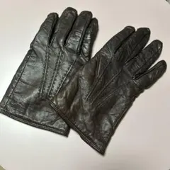 極美品 DAKS ダックス レザー手袋 本革 グローブ ブラック ロゴ刻印