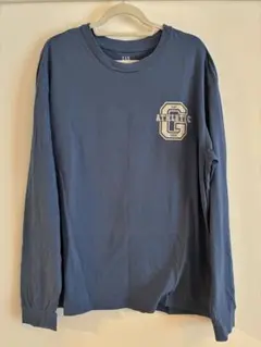 【ギャップGAP】バックプリントロンT ブルーTシャツ　Lサイズ