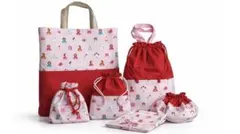 入学準備6点セット　プリンセス柄トートバッグ他小物入れセット