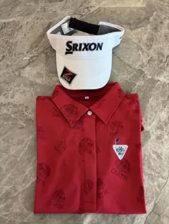 【26】アース・モンダミンカップ ゴルフシャツ Lサイズ＋バイザーセット