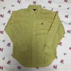 ラルフローレン 長袖シャツ　イエローチェック柄　6