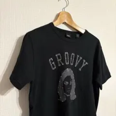 モッシモ MOSSIMO ラインストーン ガールフォト Tシャツ M 黒 Y2K