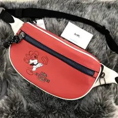 新品　正規品☆COACH(コーチ)レッド ミッキー コラボ ボディーバッグ