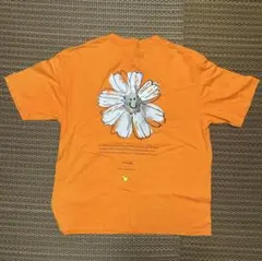 Mark Gonzales 刺繍フラワーグラフィックTシャツ Lサイズ　オレンジ