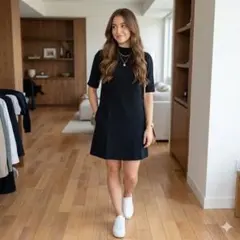 ZARA WOMAN ブラック ミニワンピースのサムネイル