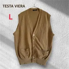 テスタビエラ メンズ ベスト L ベージュ カシミヤ100% 日本製 シンプル