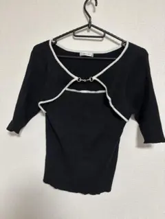 INGNIブラック 半袖ニット Mサイズ