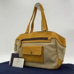 コールハーン ゴールド金具 ハンド ミニボストン グリーン系 h414 