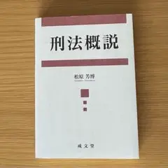 刑法概説 松原芳博 成文堂