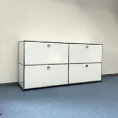 中古 USMハラー｜キャビネット サイドボード 2列2段 ピュアホワイト