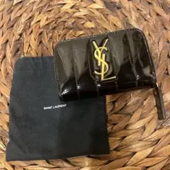SAINT LAURENT 二つ折り財布 パテントレザー ブラックのサムネイル