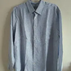 青系長袖シャツ XLサイズ 100%コットン