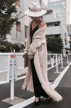 レア 60%オフ 新品 eimy エイミー アルパカロングカーディガン アルパカ