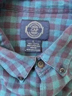 80s 旧タグ oldGAP 長袖シャツ L 青紫チェック