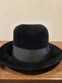 黒フェルトハット リボン付き　ohashi hats ビンテージ