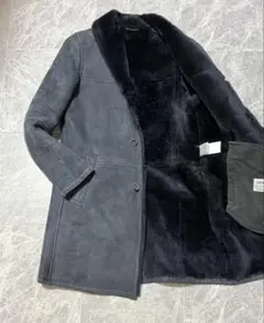 EMMETI エンメティ ムートン ファー レザー ショールカラー コート 44