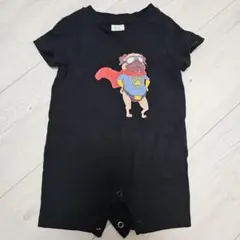 パグ ロンパース 黒【未使用】60