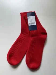 カシミヤ100%ソックス　モンゴル産　23-24cm レッド