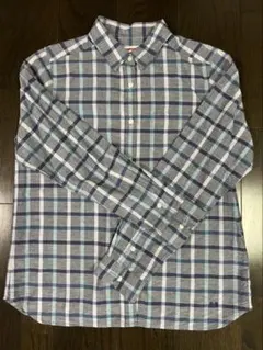 ほぼ未使用！美品　マックレガー　サイズXL(13号) 麻混長袖チェックシャツ