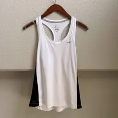 NIKE ナイキ ランニングタンクトップ DRI-FIT レディース M 白 黒のサムネイル