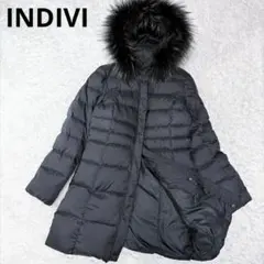 美品✨インディヴィ ダウンコート ロングダウンジャケット Aライン 36