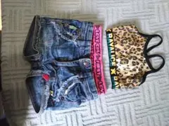 デニムショートパンツセット