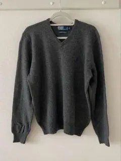 PoLo グレー Vネック セーター ウール混紡