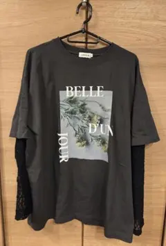 LEPSIM　袖レースレイヤード長袖Tシャツ