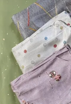 和柄小紋3枚セット 着物まとめ売り リメイク素材