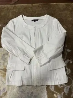 ketty ノーカラージャケット ホワイト　Lサイズ