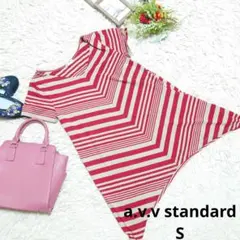 ♥a.v.v standard♥半袖/Tシャツ(S)赤/茶系/ボーダー/Vネックのサムネイル