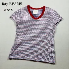 美品 Ray BEAMS レイビームス チェリー柄 ボーダー Tシャツ S