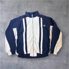 90s adidas コットン フルジップジャケット　アディダス 刺繍 L