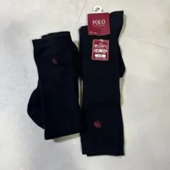 POLO レディース ソックス 2足組 ブラック