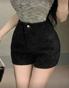 シーイン Shine レディース　無地　ショーツ　ブラック　DAZY ラメ